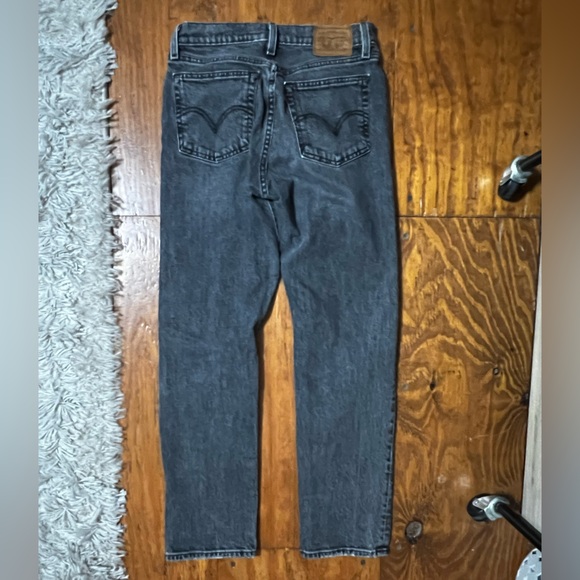 Levi’s Wedgie Straight Jeans Dark Gray High Rise Size 25 - Picture 5 of 10